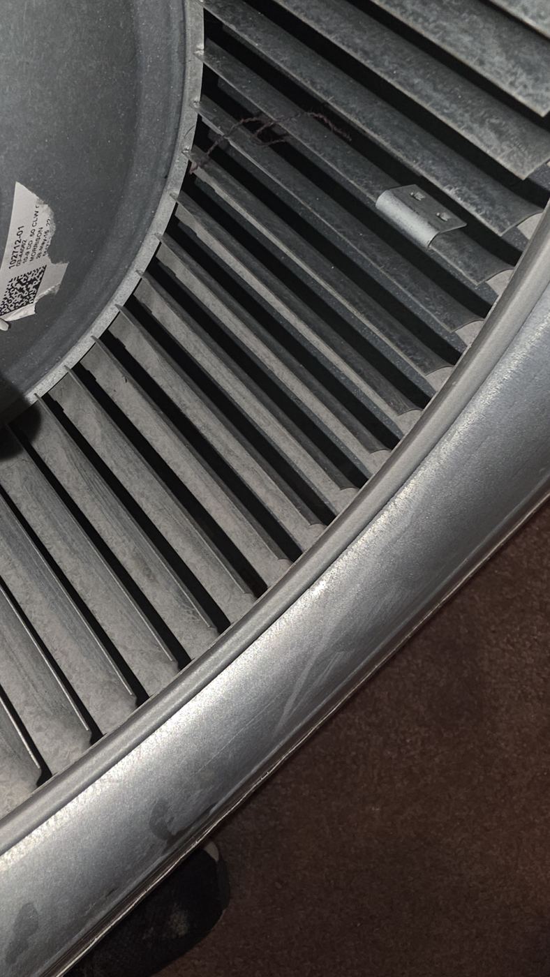 Furnace blower wheel clean and like new after service