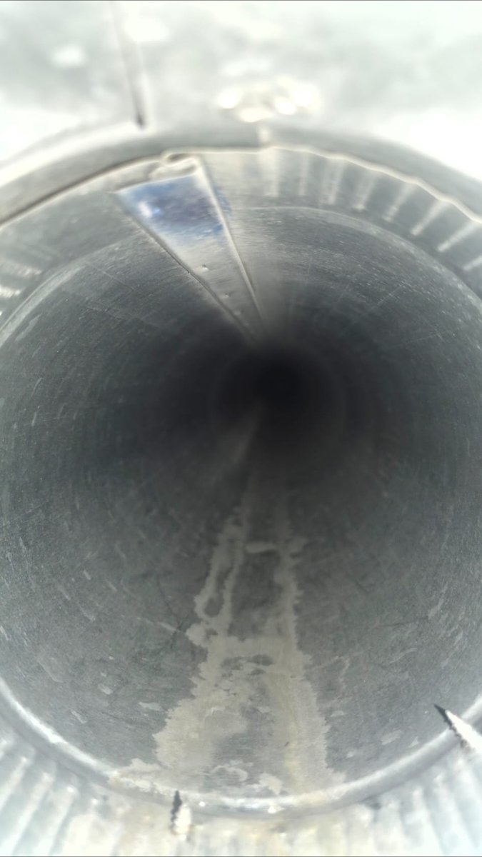 Clean air duct interior after professional cleaning