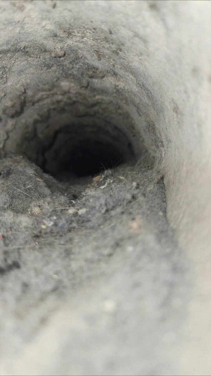 Dryer vent line packed solid with lint before cleaning